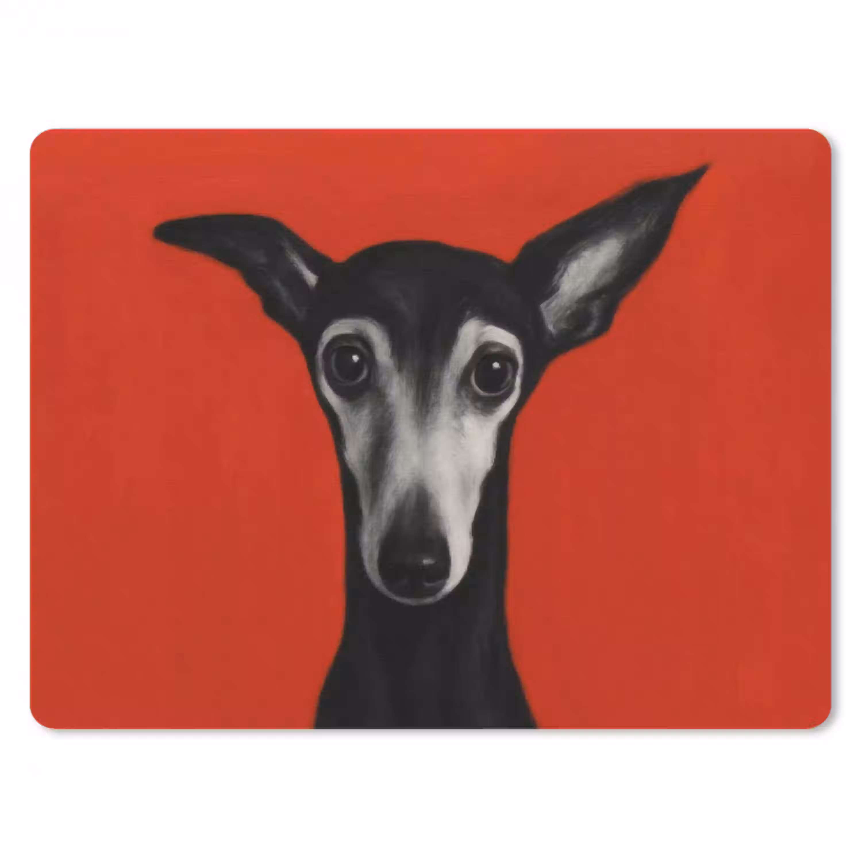 Windhond - Minimalistisch - Rood muismat rubber klein -3d