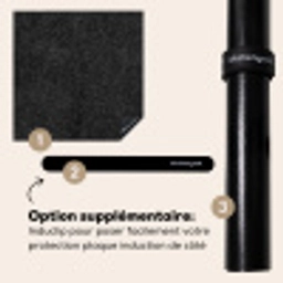 Textuur van Nachtelijk Graniet Inductie beschermer vinyl 3mm middel -zzzzzzz-induclip_FR