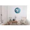 Paardenbloem - Wind - Blauw Wandcirkel aluminium klein -woonkamer