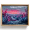 Schilderij - Zonsondergang - Bloemen - Rivier Dienblad Rechthoek middel -z3d_shopping