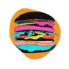 Hamburger - Kleurrijk - Speels Wandcirkel Organisch Forex 3mm klein -3d