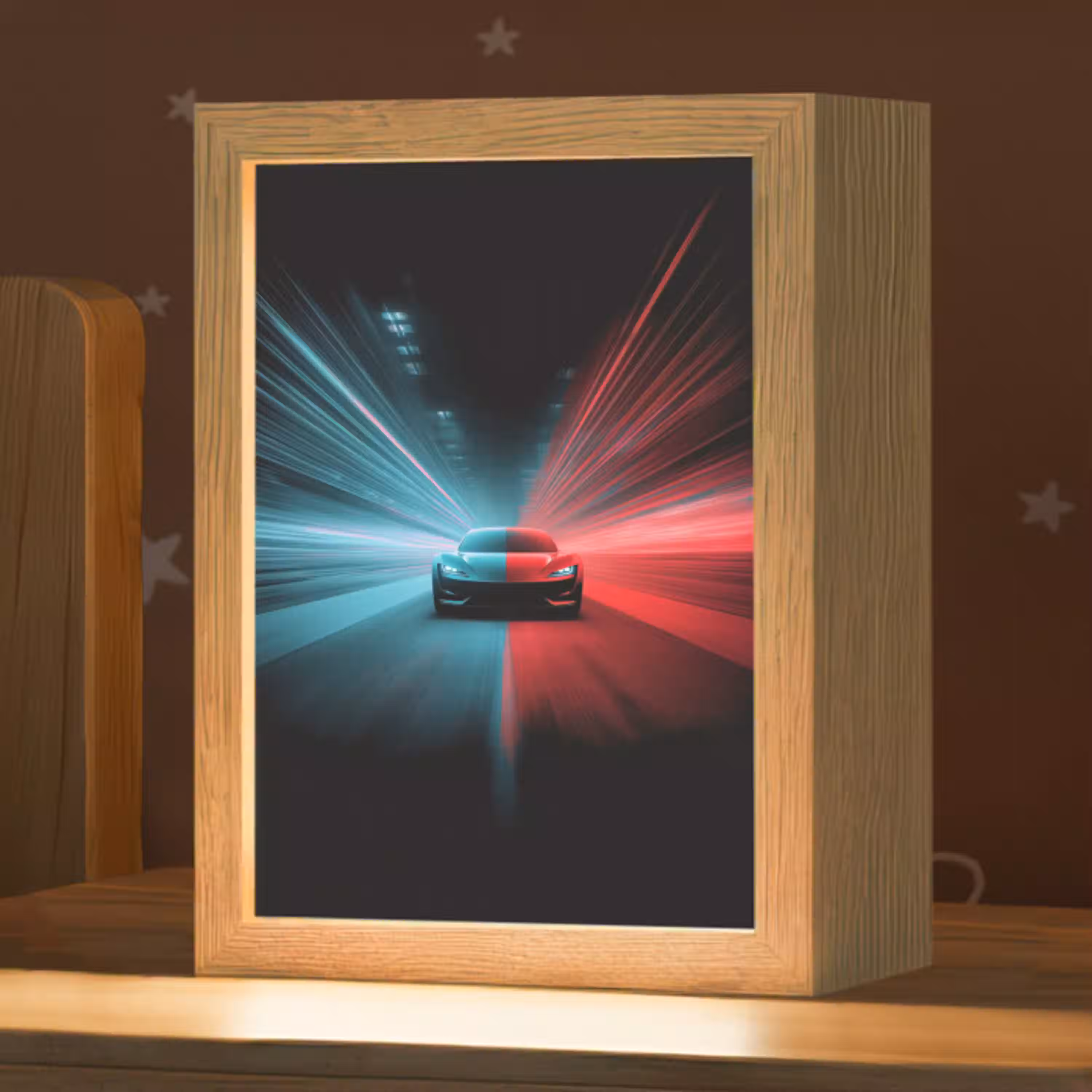 Sportwagen - Rood - Blauw - Snelheid Light Box met kabel klein -zzz_3d_website