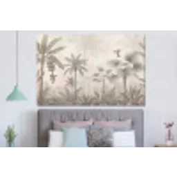 Jungle - Banenboom - Kolibrie - Beige forex 5mm xxl -slaapkamer
