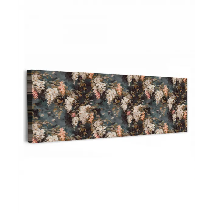 Bloemen - Bladeren - Donker - Patroon canvas 2cm klein 828 -z3d