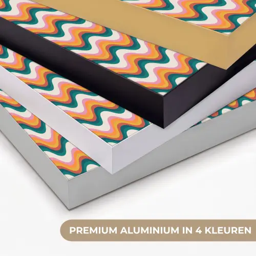 Retro - Disco - Golven - Kleur Textielframe zwart klein 947 -USP_kleurenNL