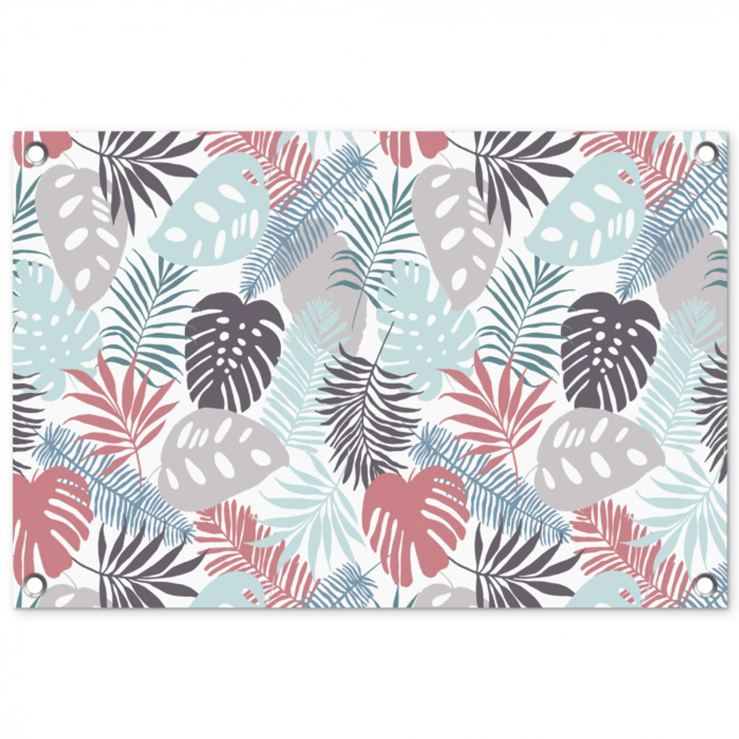 Bladeren - Tropical - Pastel - Jungle tuinposter los doek klein -3d