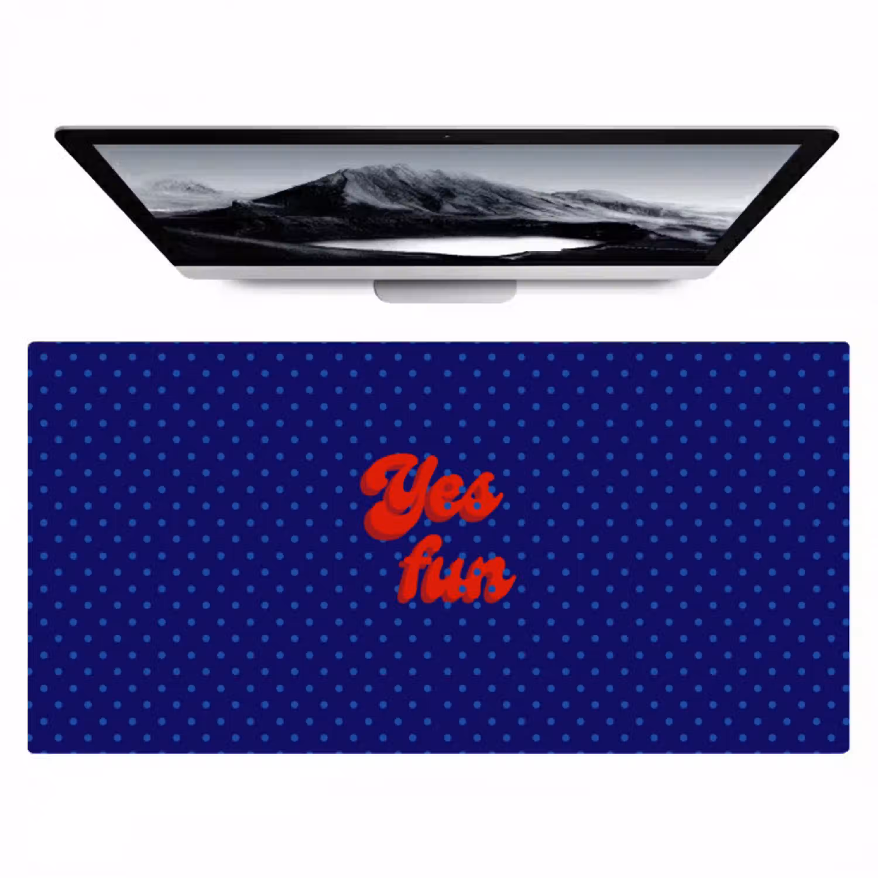 Yes fun - Rood - Blauw - Stippen Muismat XXL klein -zzz3d
