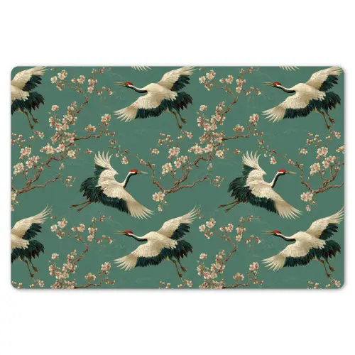 Kersenbloesem - Kraamvogels - Groen Placemat vinyl groot 368 -zzsfeer1_Kitchenyeah-website