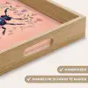 Kever - Donkerblauw - Bloemen - Sierlijk Dienblad Rechthoek middel -USP_HandgreepNL