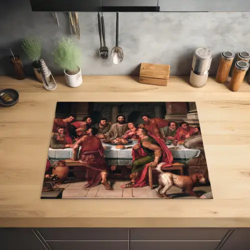 Het laatste avondmaal - Schilderij van Willem Key Inductie beschermer vinyl 3mm groot -sfeer5