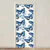 Blauw - Vlinders - Bloemen - Wit deurposter klein 289 -3d_beige