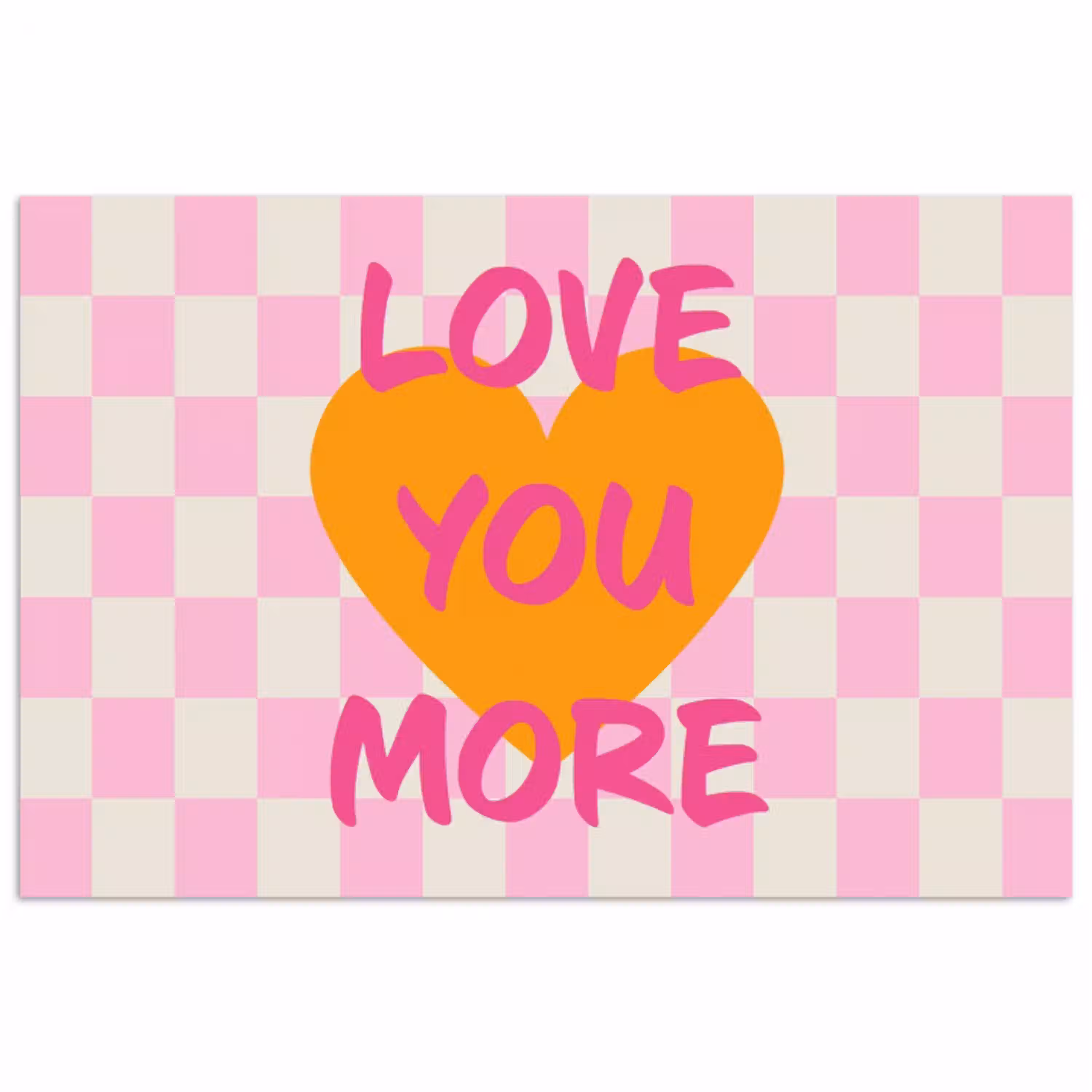 Valentijn - Love - Roze - Oranje poster papier klein -3d