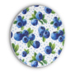 Bessen - Patroon - Blauw Akoestische PET Vilt - Rond klein 838 -3d