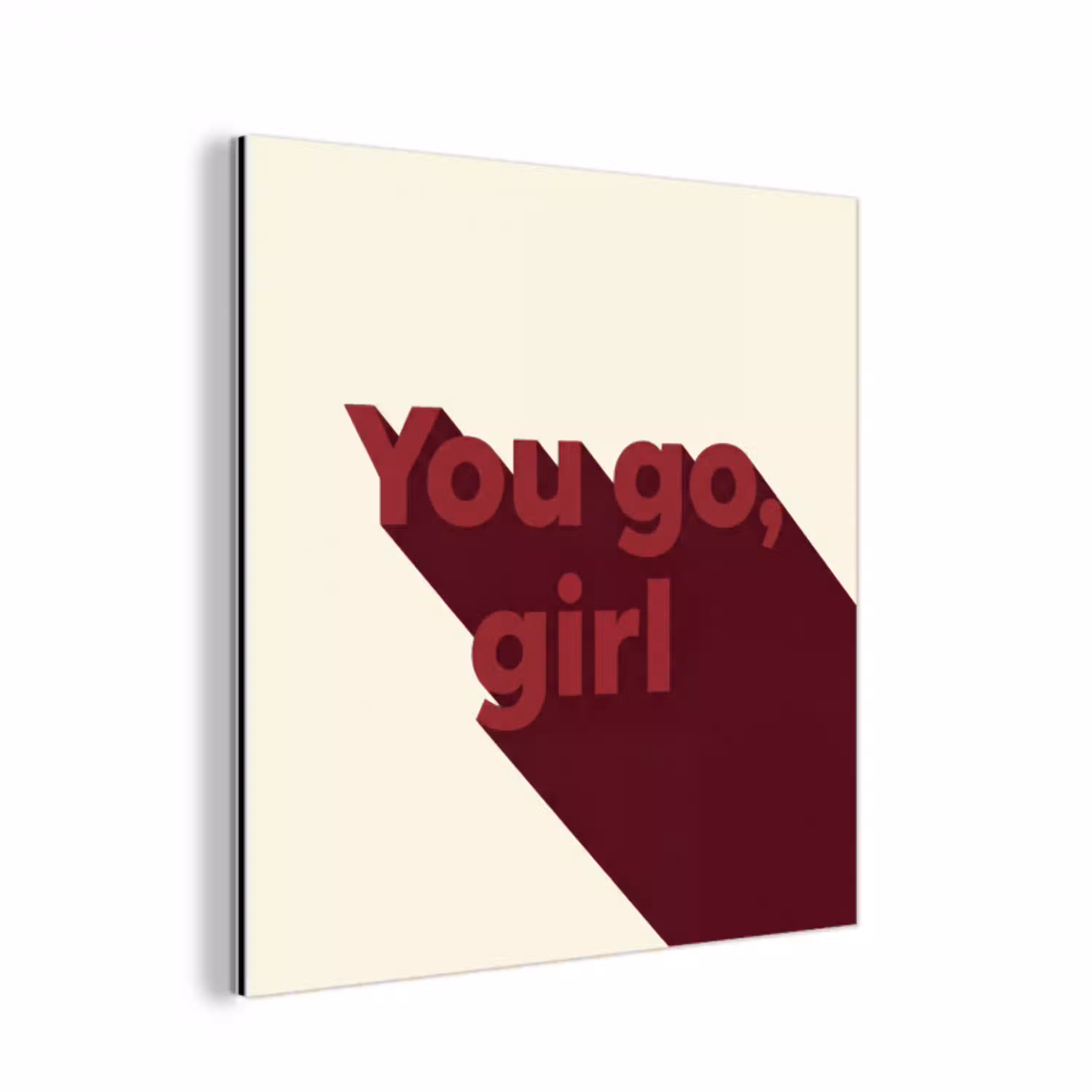 you go girl - 3D - Rood aluminium wit klein -3d
