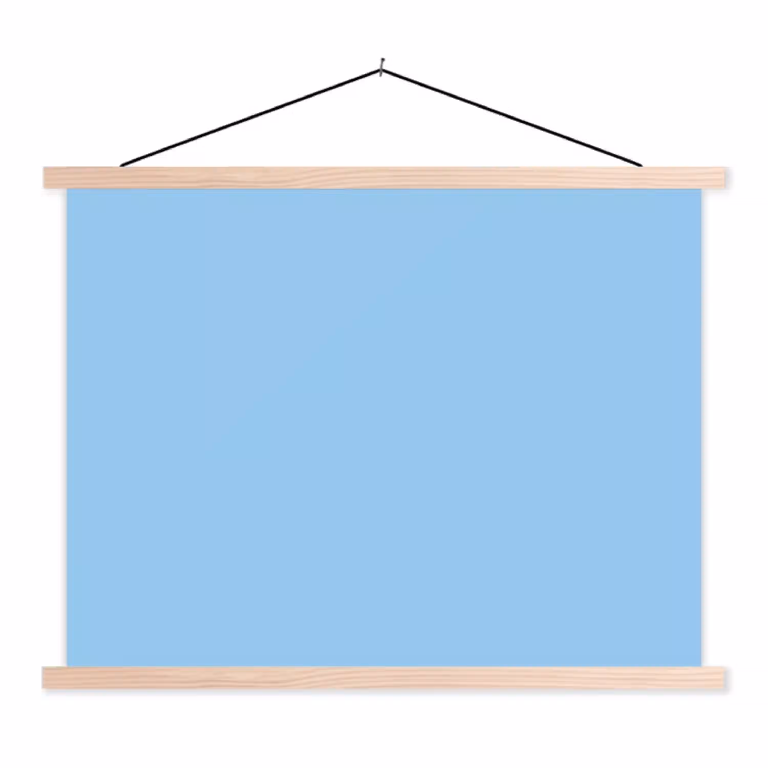 Baby - Blue - Blauw textielposter latten blank klein 122 -3d