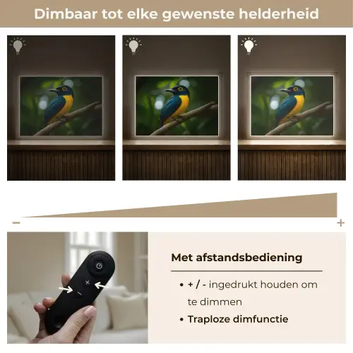 Vogel - Tak - Geel - Bladeren Light Box met batterij (Wandlamp) middel -USP_dimbaarNL