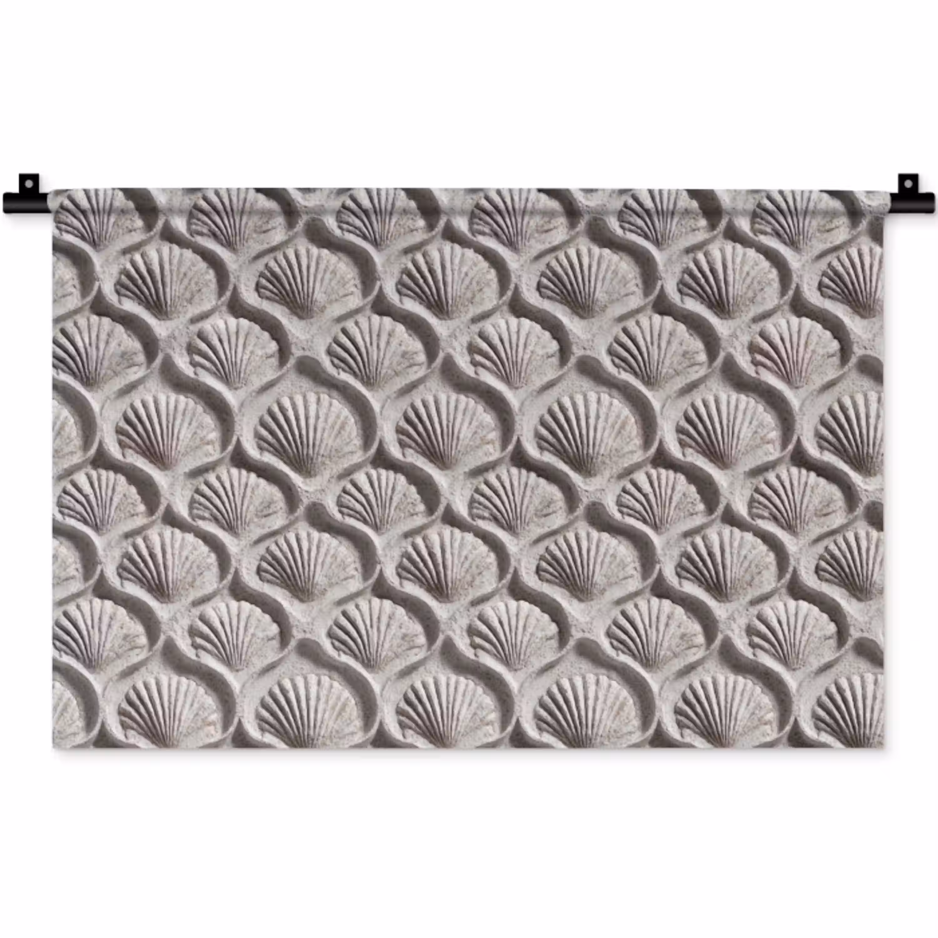 Zand - Schelpenvorm - Grijs Wandkleed katoen klein 269 -zz3d