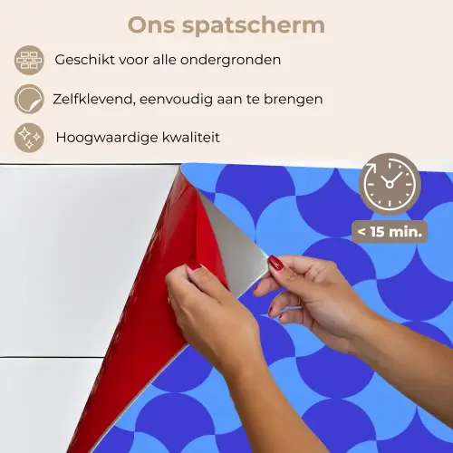 Blauw - Maanvlakken - Patroon keuken achterwand spatscherm klein 900 -spatscherm_NL