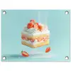 Slagroom - Taart - Blauw - Eten tuinposter los doek klein -3d