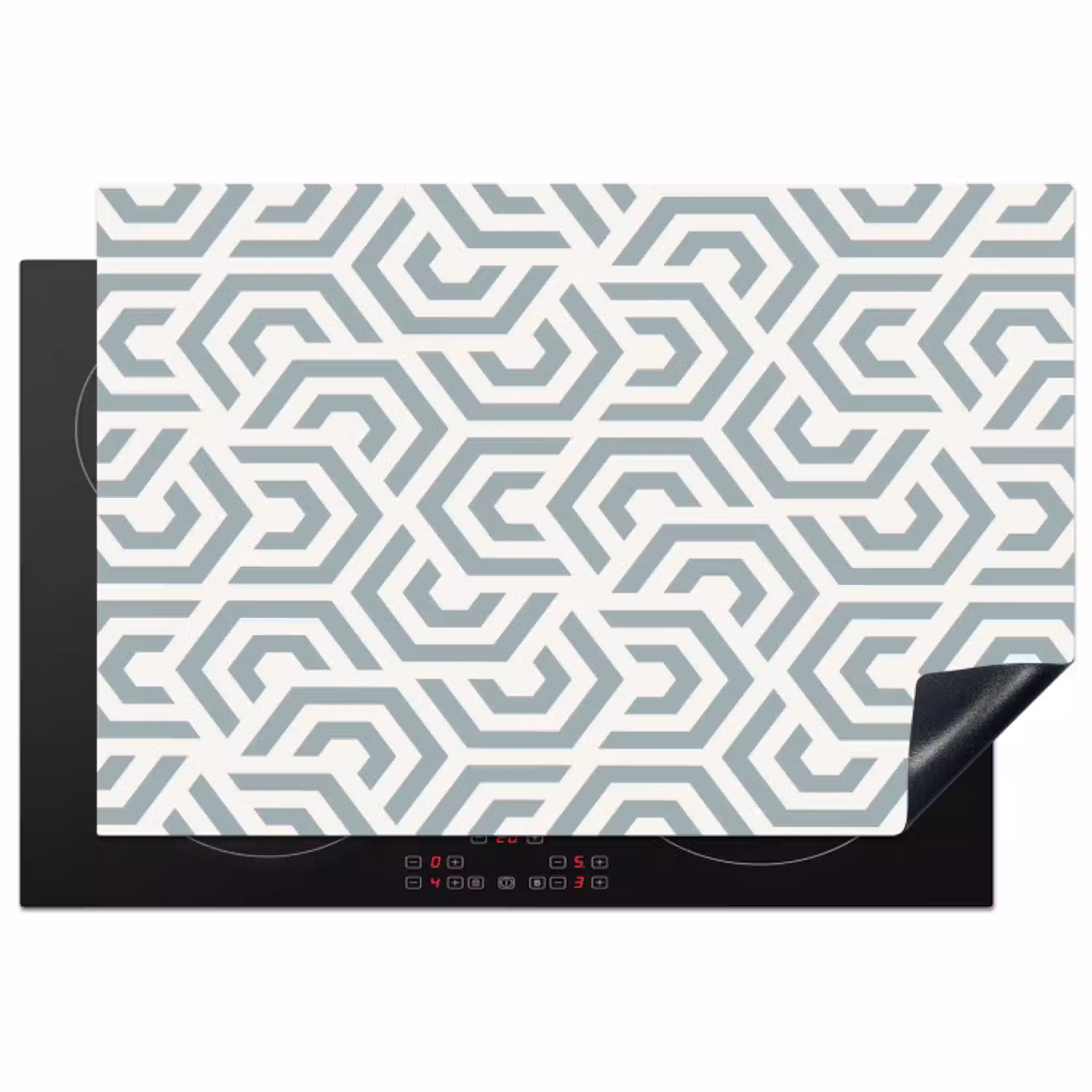 Design - Lijn - Patroon - Groen Inductie beschermer vinyl 3mm klein 276 -3d