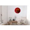 Close up - Bloem- Rood Wandcirkel aluminium klein -woonkamer