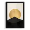 Bergsilhouetten - Gouden cirkel - Beige fotolijst zwart zonder passe partout klein -3d