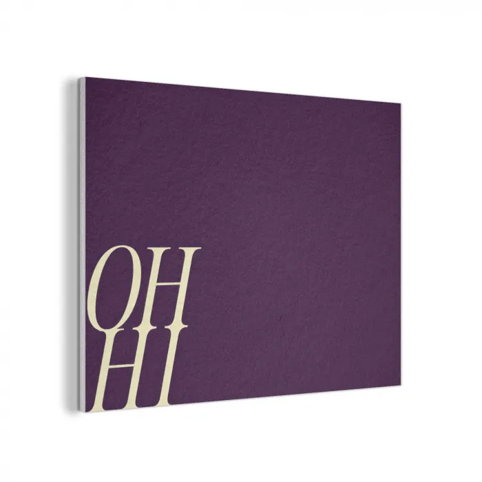 Oh hi - Paars - Cursief PET vilt klein -3d