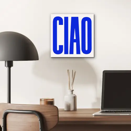 Ciao - Hoofdletters - Blauw - Minimalistisch aluminium wit klein -sfeer5