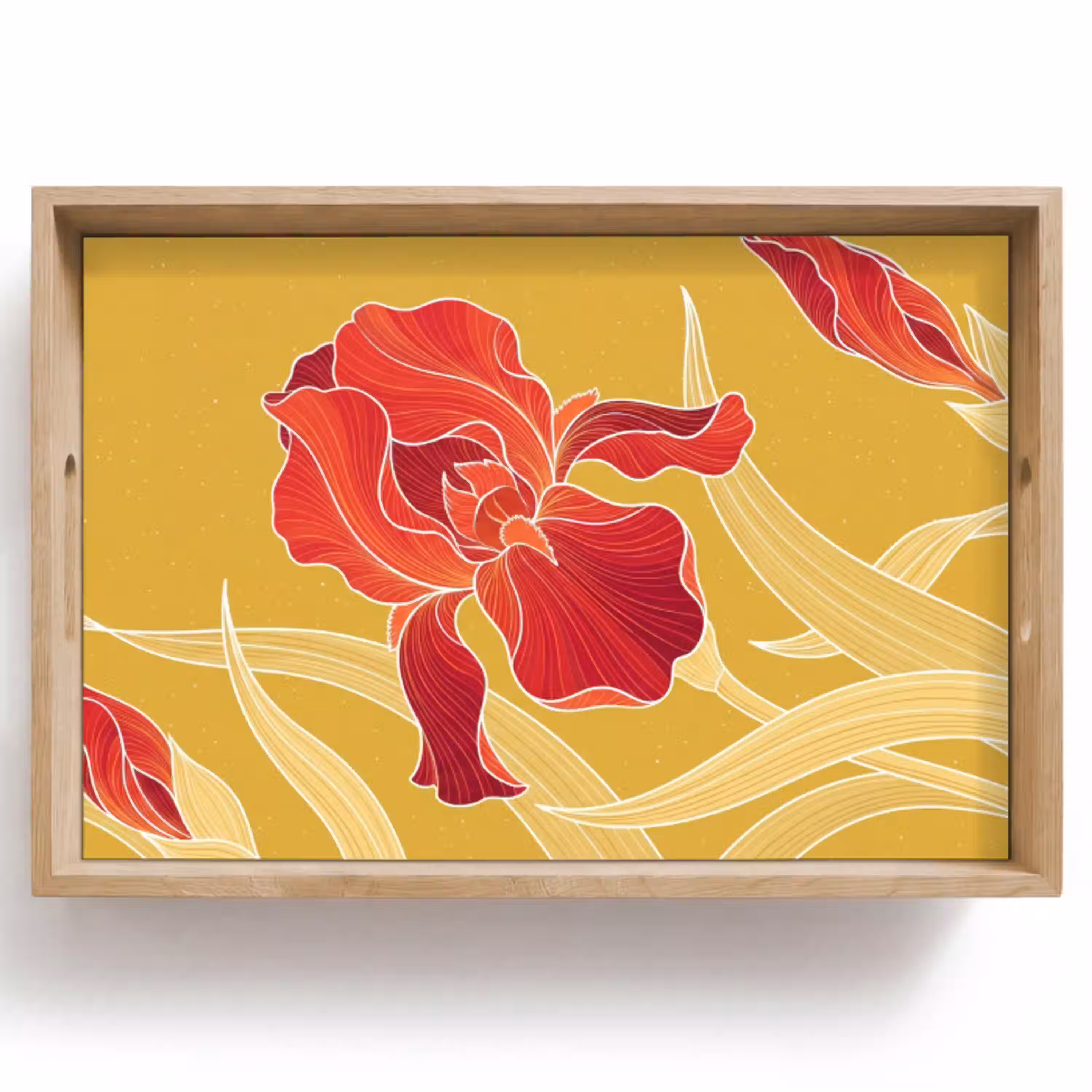 Bloemen - Illustratie - Rood Dienblad Rechthoek middel -z3d_shopping