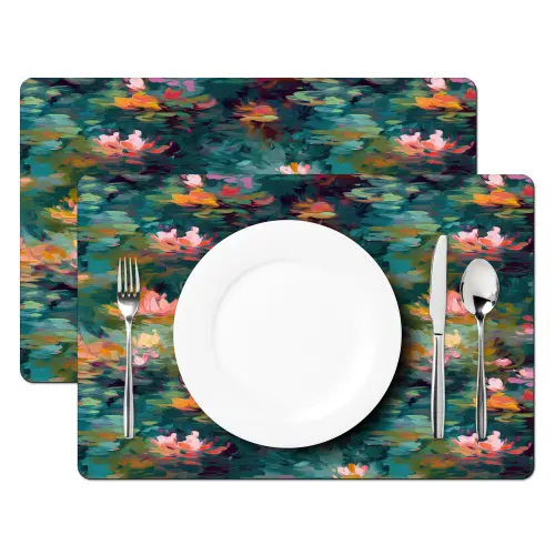 Waterlelies - Vijver - Water Placemat vinyl groot 368 -zzsfeer2_Kitchenyeah-website