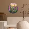 Vingerhoedskruid - Bloemen - Tuin Wandcirkel behangsticker klein -sfeer1