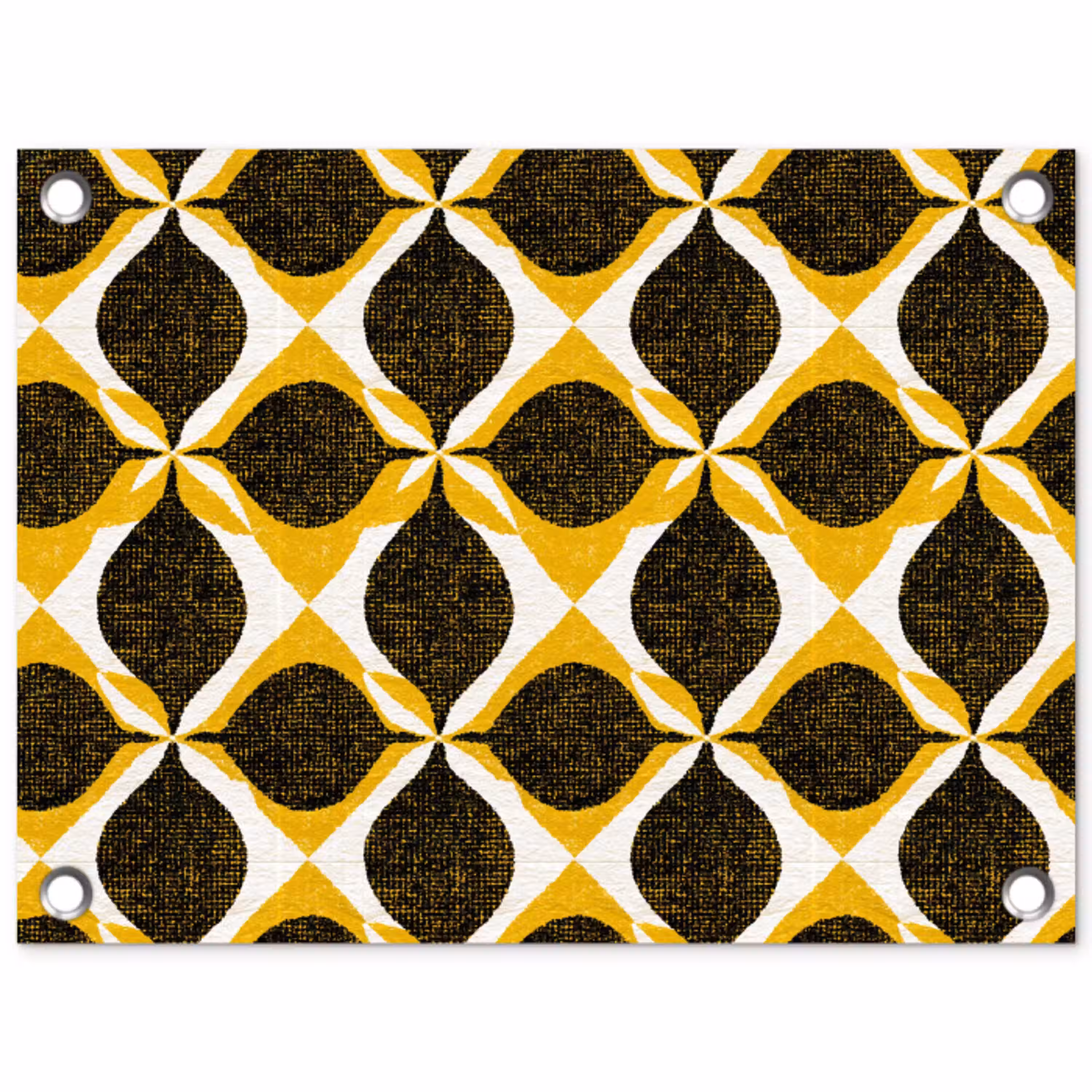 Geel - Zwart - Geometrisch - Retro - Textuur tuinposter los doek klein 239 -3d