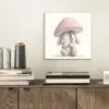 Paddenstoel - Konijn - Roze aluminium wit klein -sfeer1