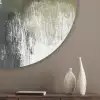 Minimalistisch - Cirkels - Penseelstreken - Beige Akoestische PET Vilt - Rond klein -sfeer5_closeup