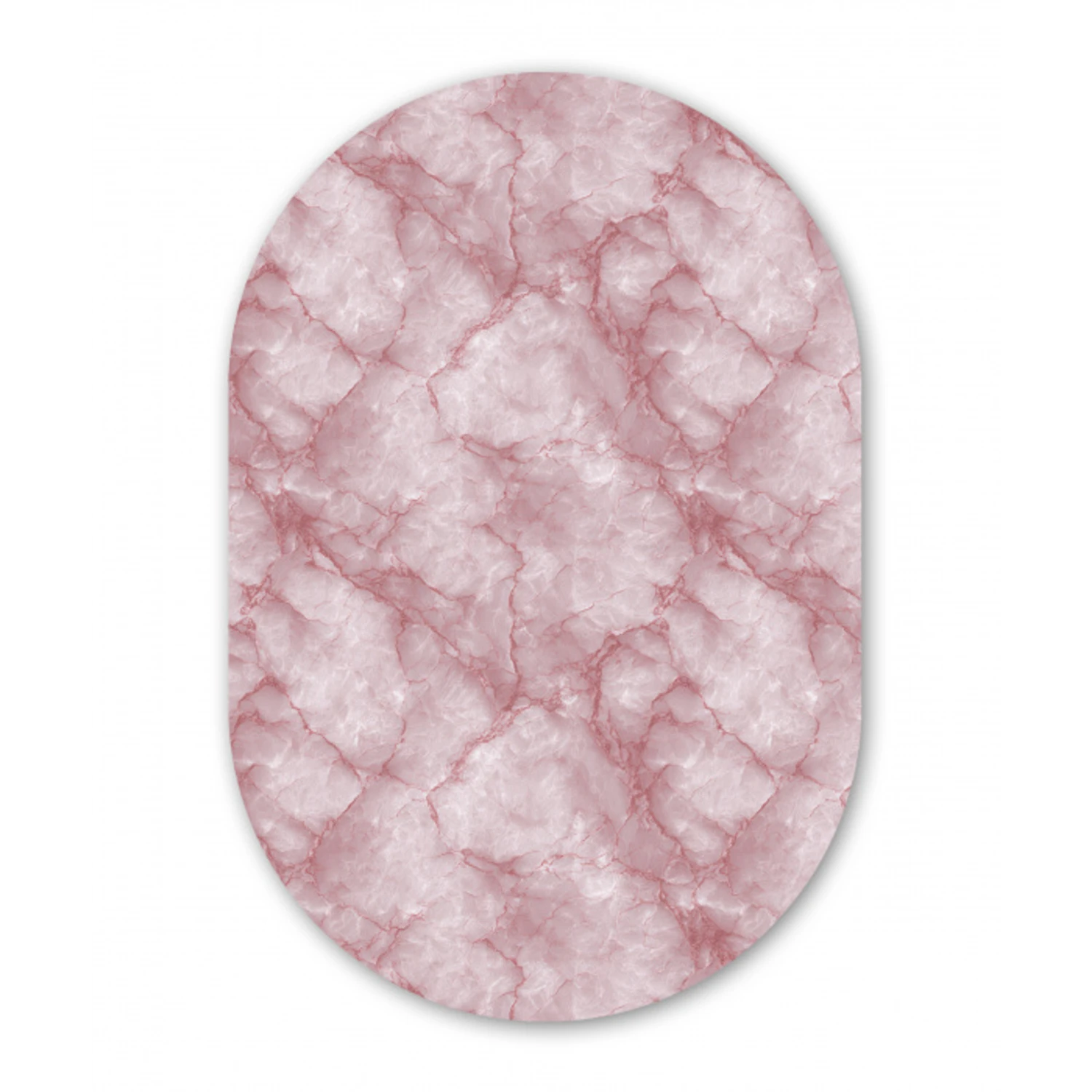 Roze - Kwartsmarmer - Aders Wandcirkel Ovaal Aluminium middel 839 -3d