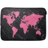 Wereldkaart - Roze - Marmer laptophoes neopreen klein -zkaufland3dotto