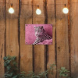 Panter - Luxe - Roze tuinposter los doek klein -sfeer1