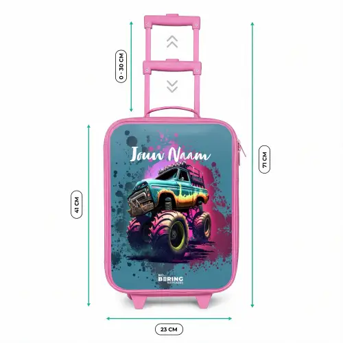 Monster Wheels Kinderkoffer - Roze klein -productfoto_formaten