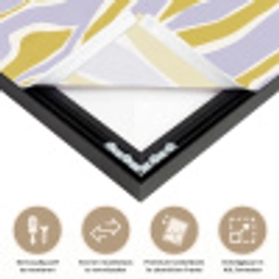 Zebra - Modern - Meerkleurig Textielframe zwart klein 947 -USP_closeupNL