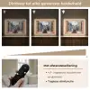 Doorkijk - Hert - Dieren - Winterlandschap - Sneeuw Light Box met batterij (Wandlamp) middel -USP_dimbaarNL