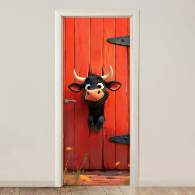 Door sticker - Bull - Red - Farm - Barn door