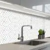Geometrie - Lijn - Zwart - Wit - Patroon keuken achterwand 2 middel 871 -3d_schuin