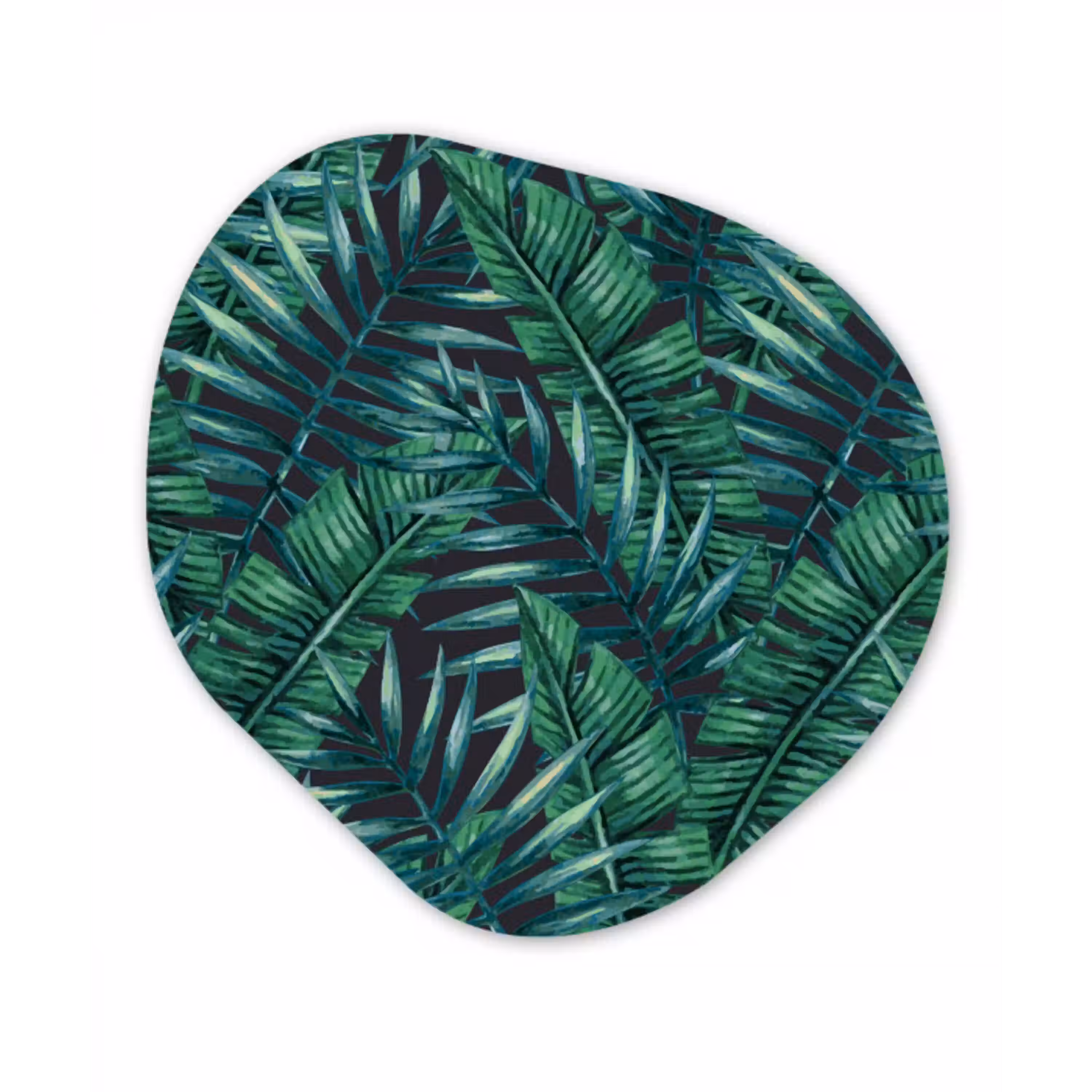 Bladeren - Inductie beschermer - Jungle - Tropical Wandcirkel Organisch Plexiglas middel -3d