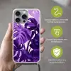 Bladeren - Paars - Tropisch - Abstract Hoesje iPhone 16 Pro Max met koord klein -sfeer2_NL