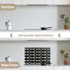 Modern - Patroon - Zwart keuken achterwand spatscherm klein 900 -voor_na_DE