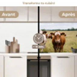 Koeien - Portret - Weide - Boerderij - Nieuwsgierig keuken achterwand 2 middel -voor-na2_FR