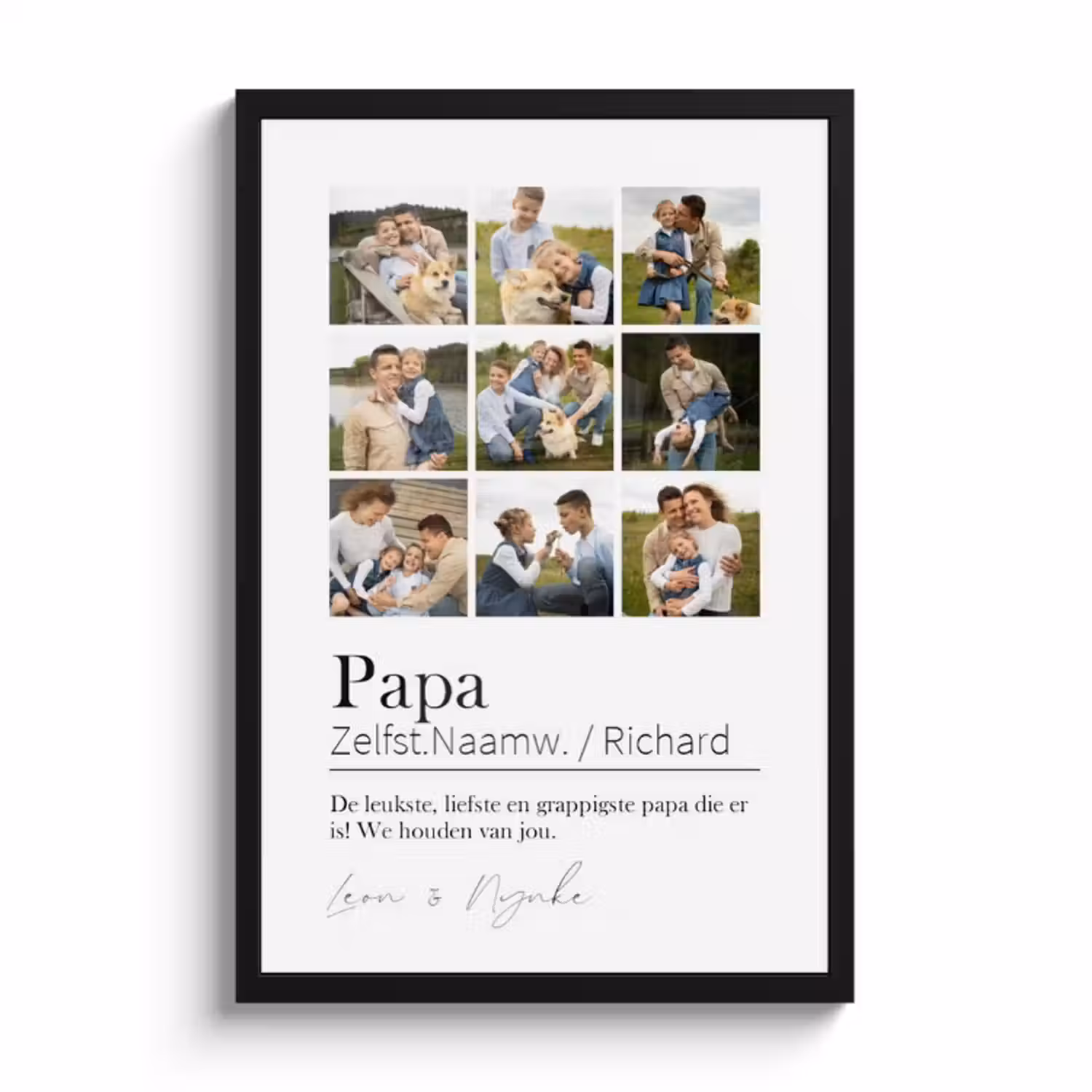 Poster mit Rahmen - Papa Bedeutung Collage