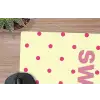 Swag - Roze - Stippen - Geel muismat rubber klein -closeup
