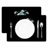 Schedel - Blauw - Bloemen - Bladeren Placemat vinyl groot -zzsfeer2_Kitchenyeah-website