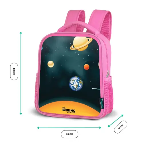 Ruimte met planeten Kinderrugzak - Roze middel -productfoto_formaten